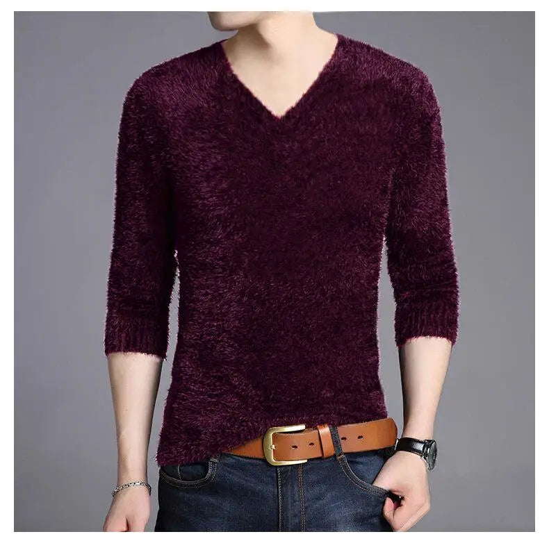 Men's Plus Size V-Neck Jumper