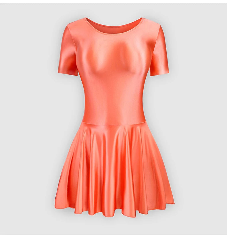 Women Satin Sports Ballet Skirt