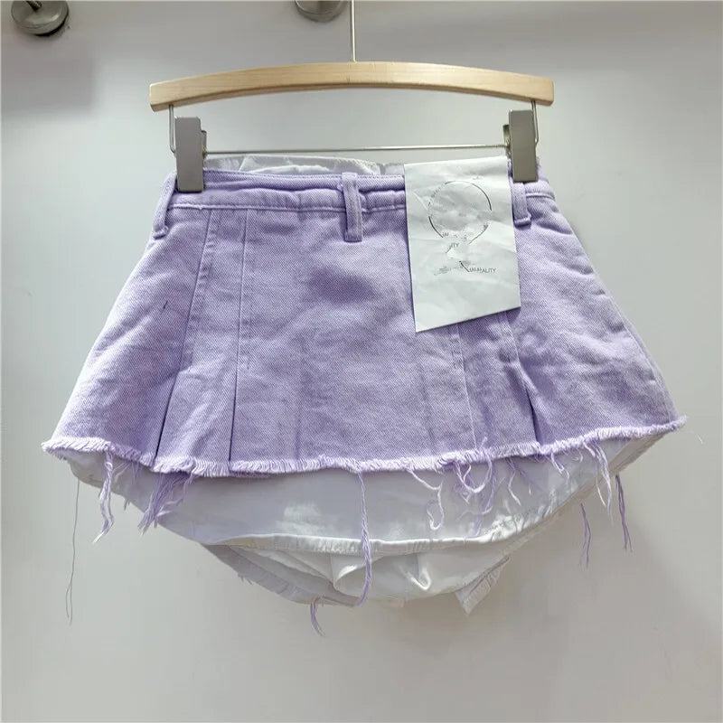 LayerEdge™ – Irregular Two-Piece Denim Skirt (Autumn Trendy A-line)