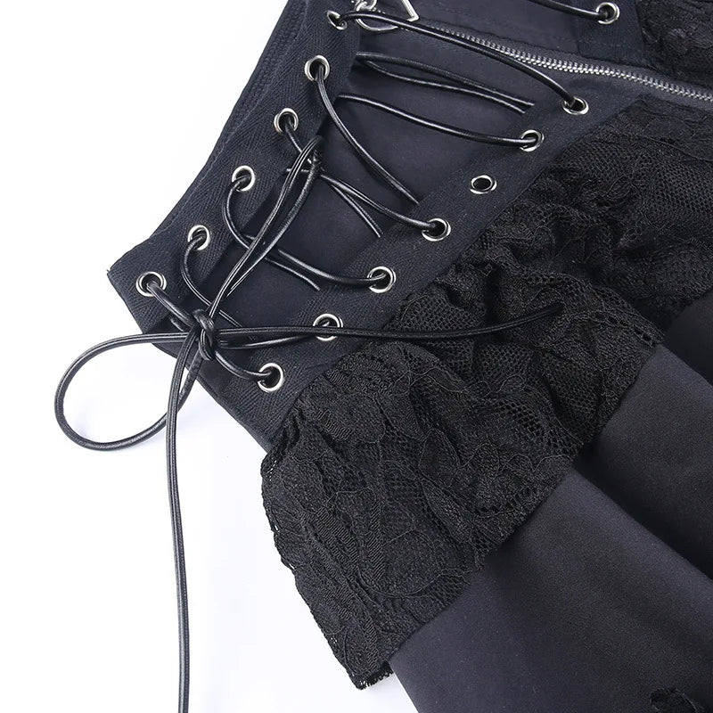 Women Zipper Gothic Mini Skirt