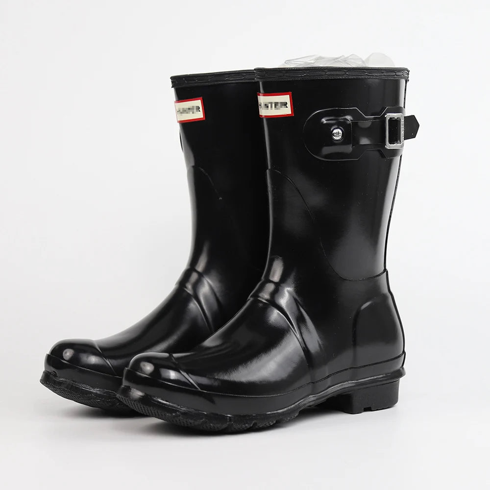 Women Mid Calf Boots Embroidered Leather