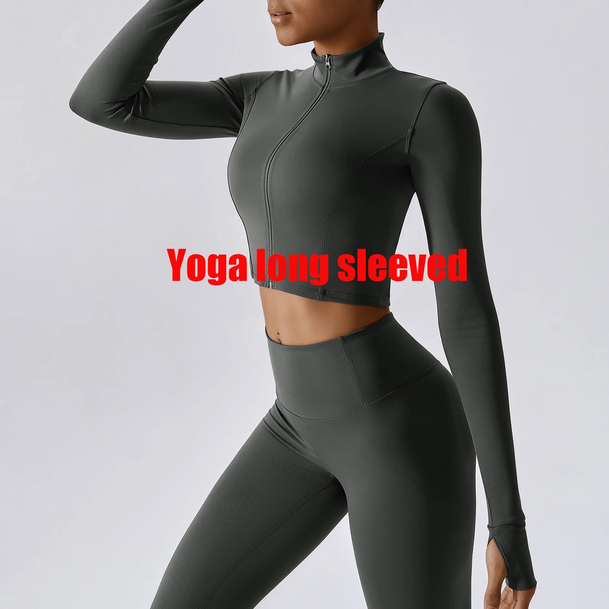 Women's Sexy Zip Long Sleeve Yoga Jacket – Workout Running Cycling Top