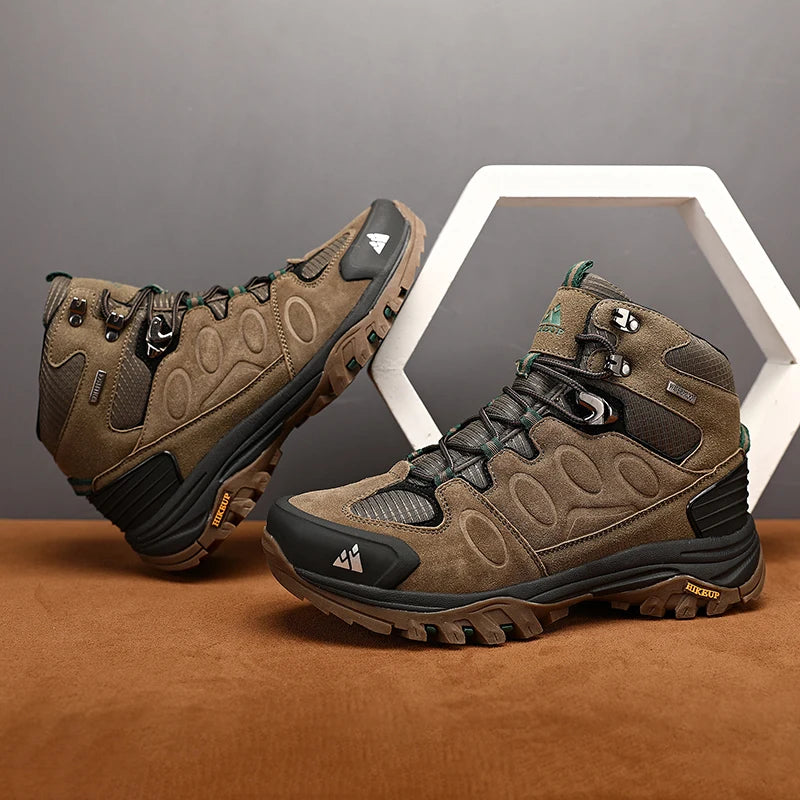 HIKEUP Men High Top Outdoor Hiking Boots