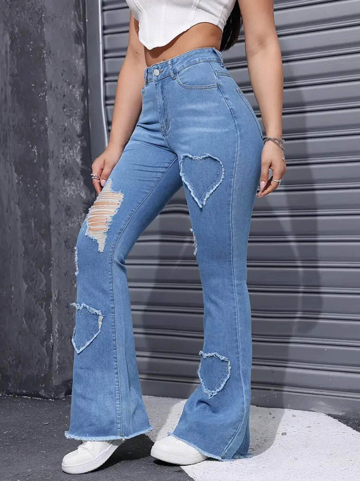 Women Distressed Embroidered Jeans