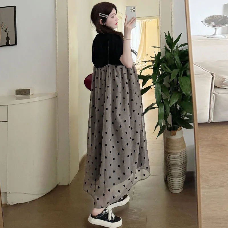 Summer Maternity Two-Piece Skirt Set