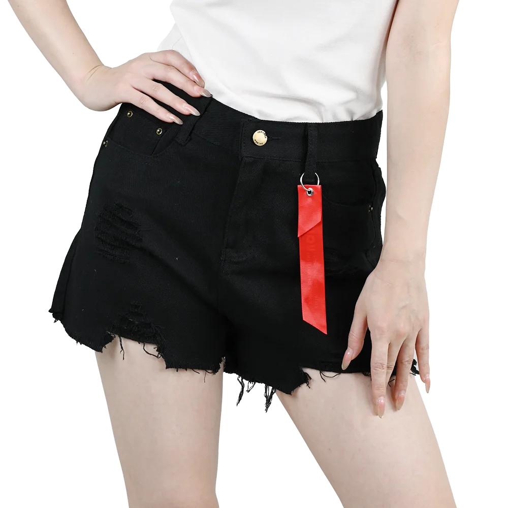 Women’s Ripped High Waist Tassel Jorts