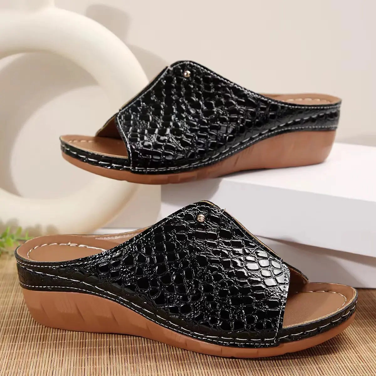 Women Huarache Wedge Sandals Summer Slides