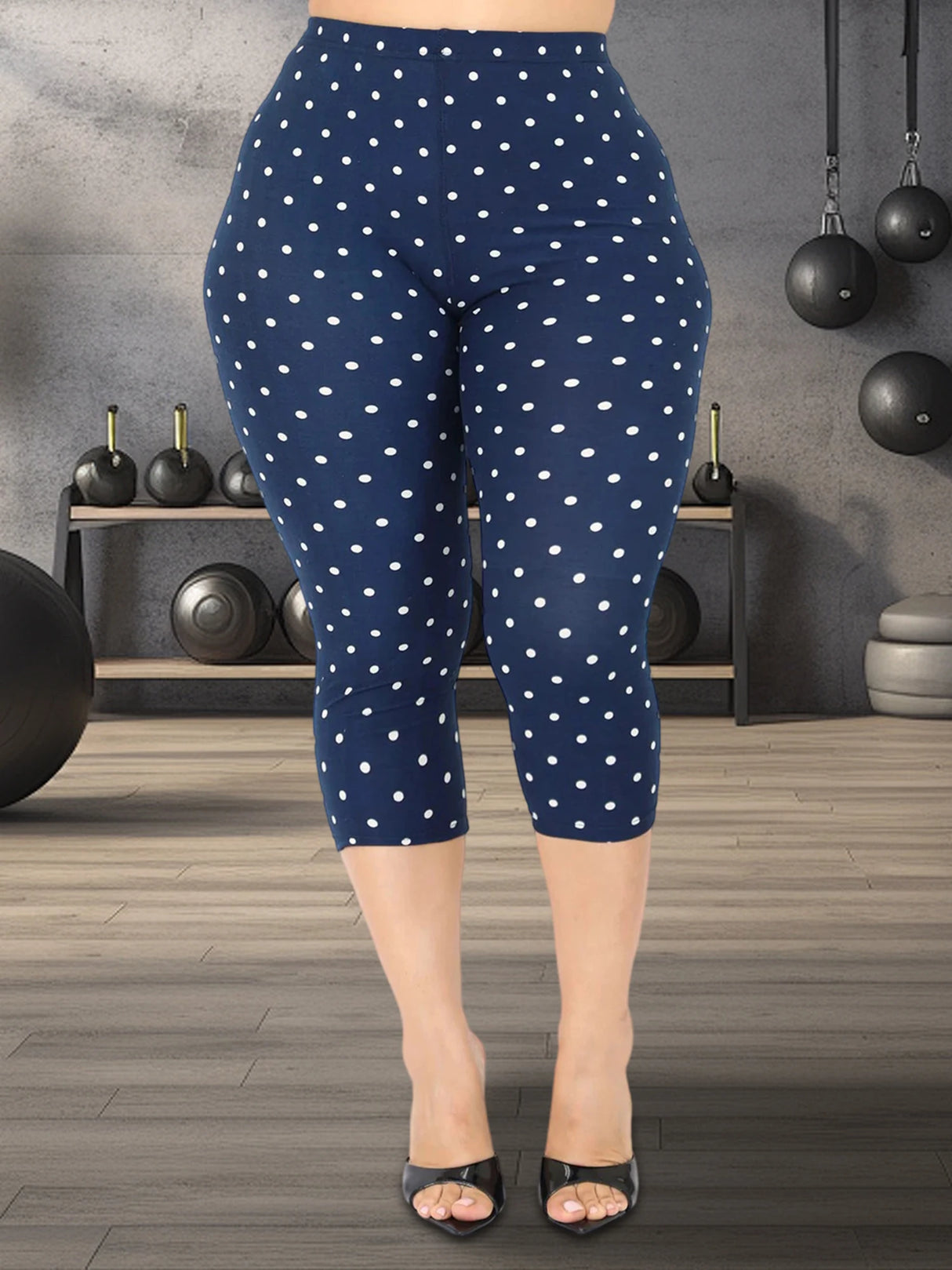 Women Floral Print High Waist Capri Leggings