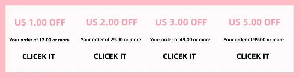 Discount offers for orders with varying thresholds, featuring clickable options for savings.