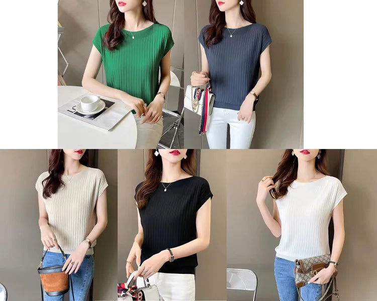 Women Summer Knit Blouse 2025
