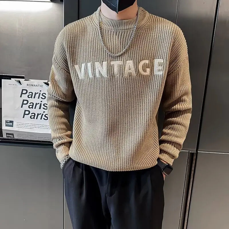Men's Retro Thick Knit Sweater