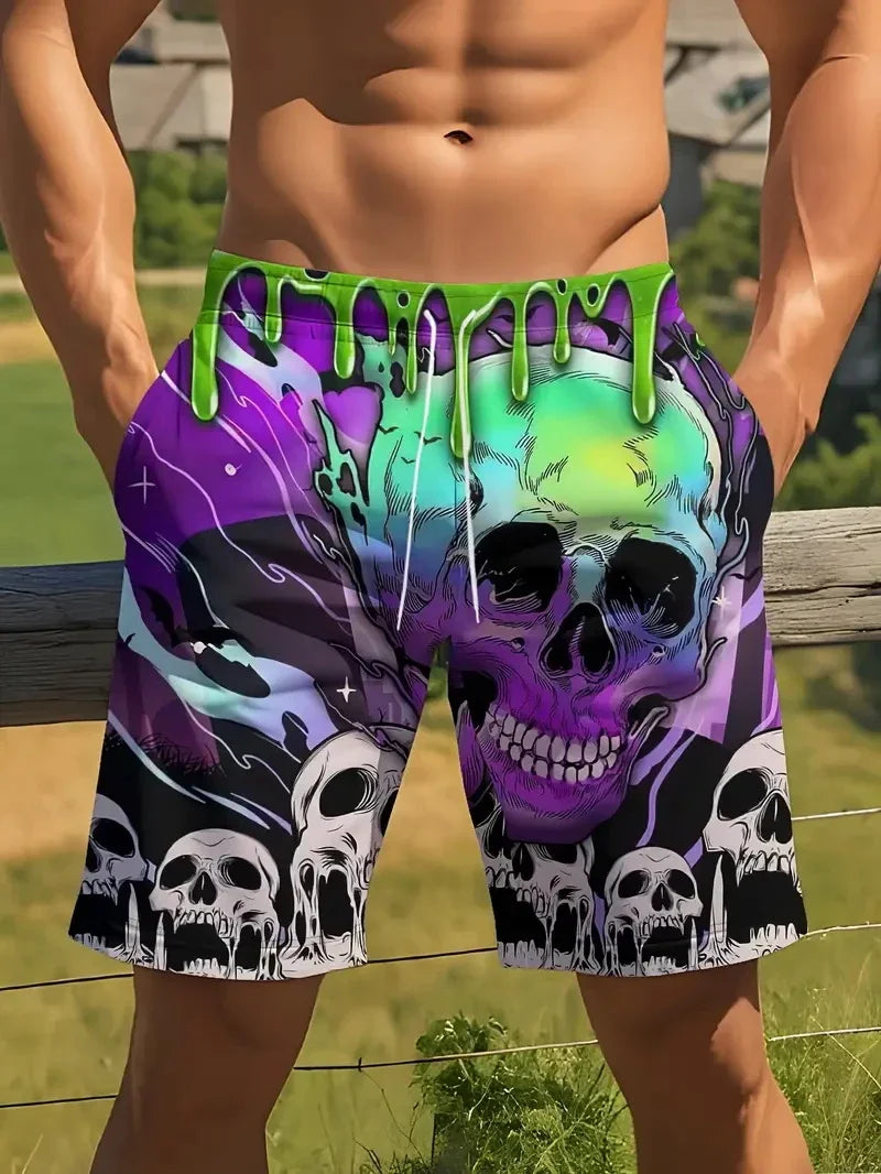Men 3D Print Beach Shorts