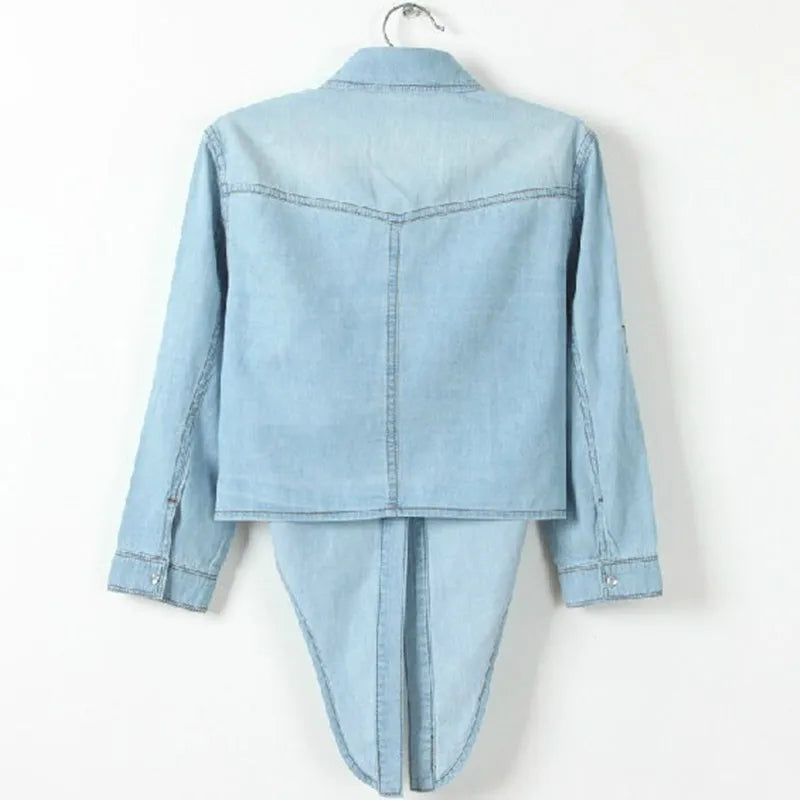 Women’s Y2K Cropped Halter Denim Jacket