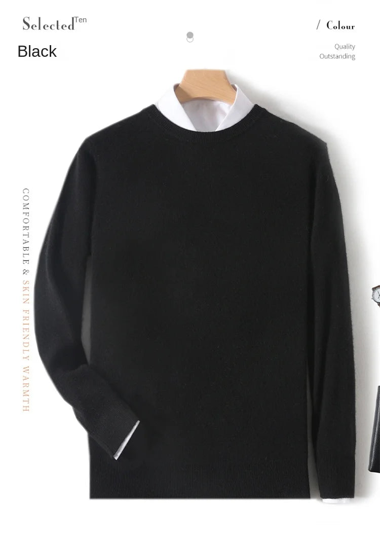 Men's Merino Wool Round Neck Sweater