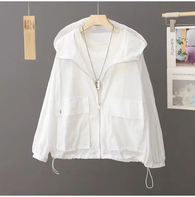 Women Lightweight Hooded Windbreaker