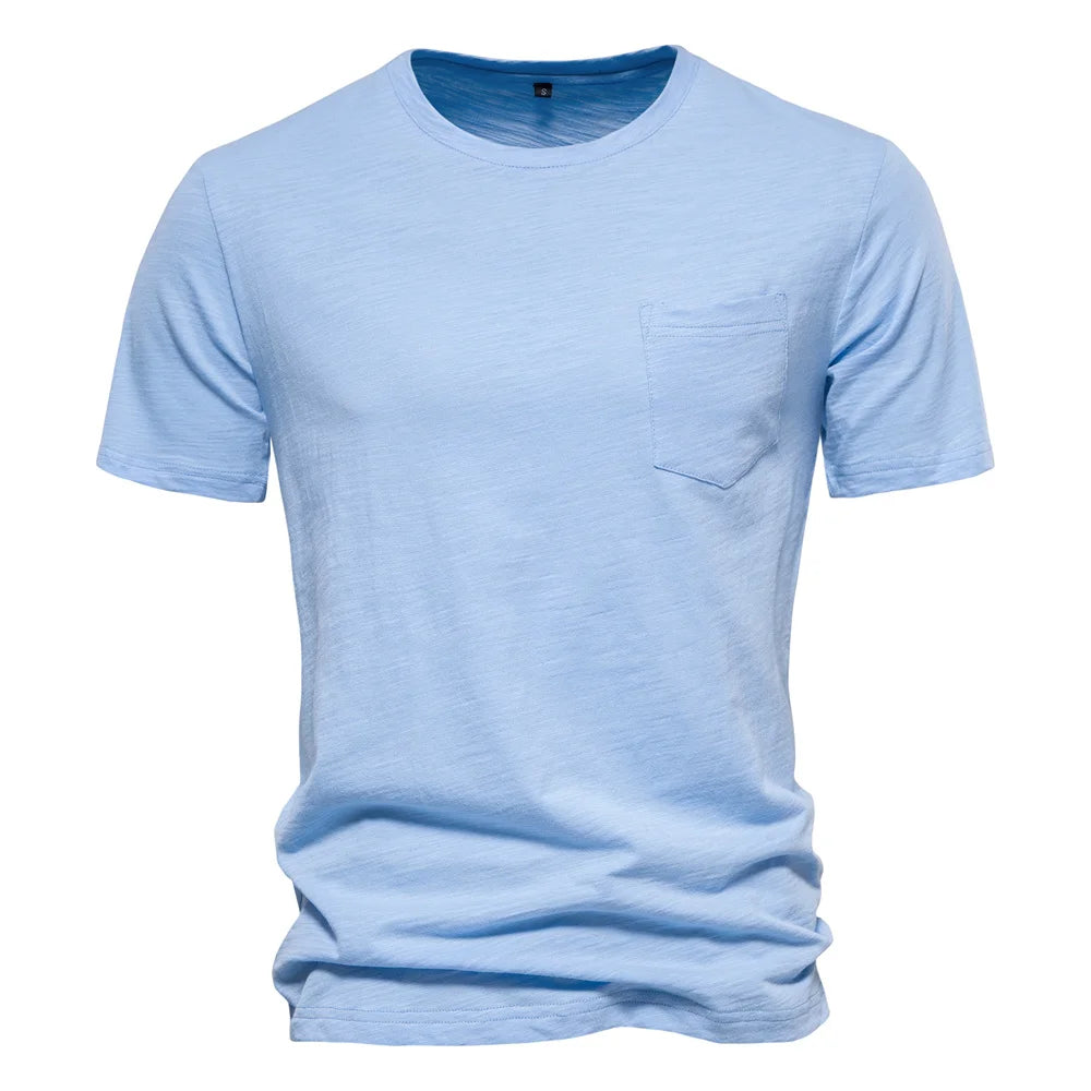 Men Cotton O-Neck Summer T-Shirt