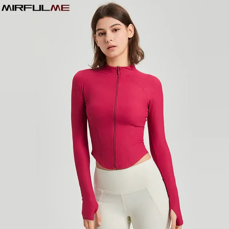 Women Zipper Slim Yoga Sports Jacket