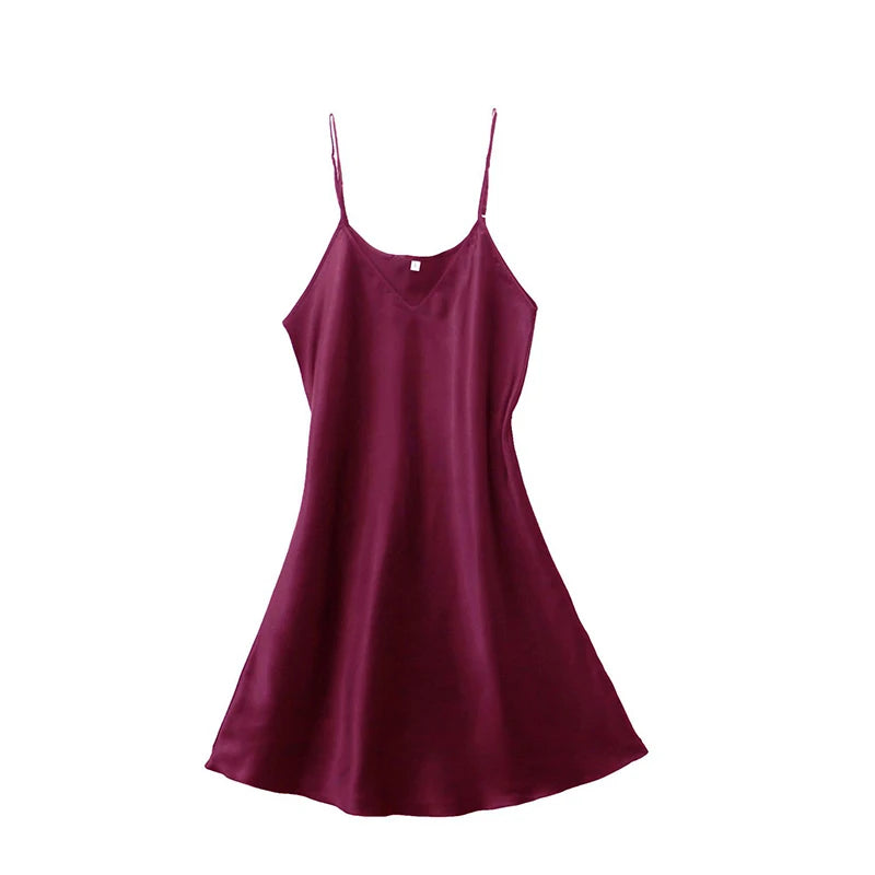 Women Satin V-Neck Sleep Nightie