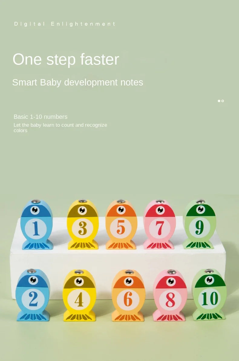 Wooden Alphabet Fishing Game Toy