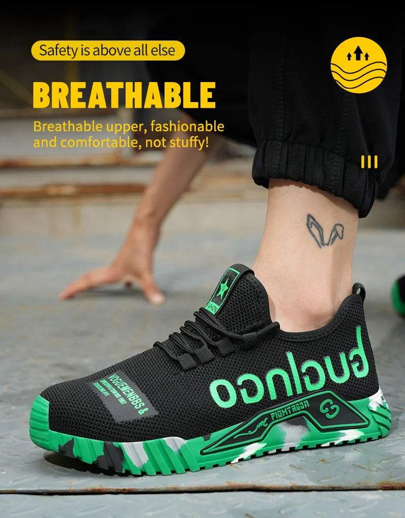 Women Safety Shoes Soft Sole Protective Sneakers