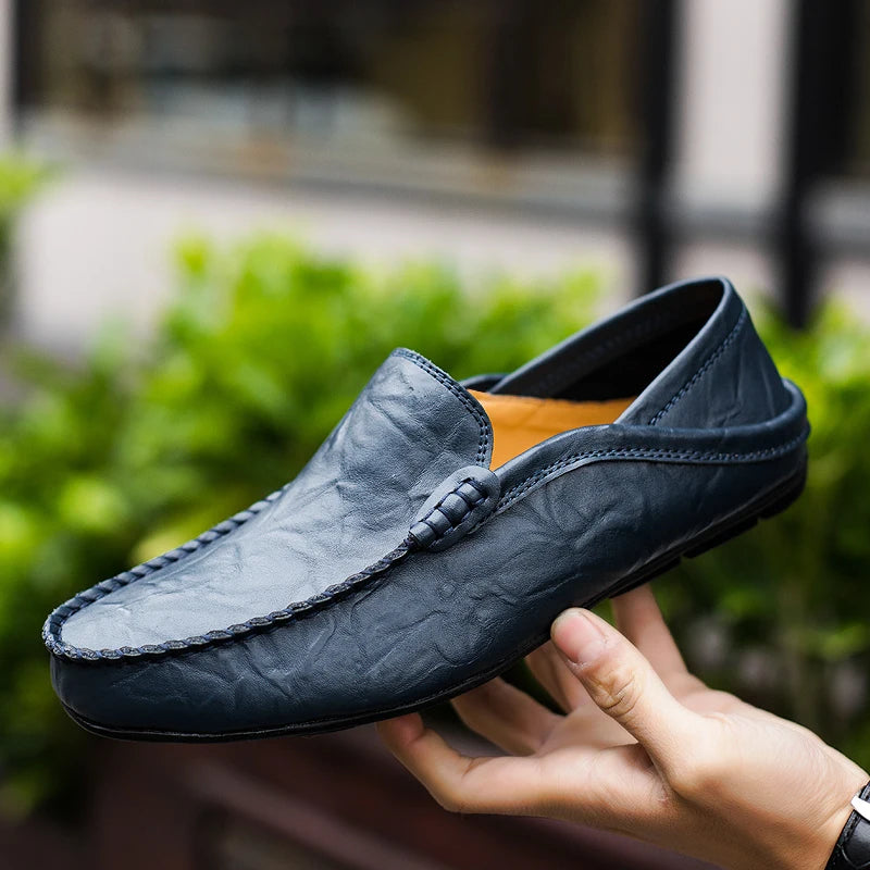 Men Italian Style Leather Moccasins