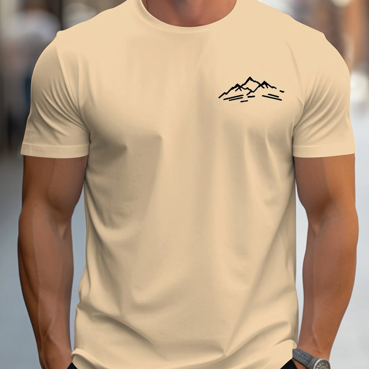 Men Mountain Print Tee