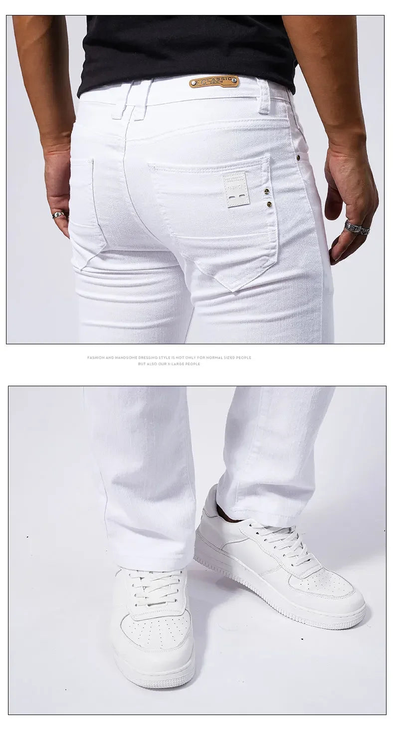 Men White Slim Jeans