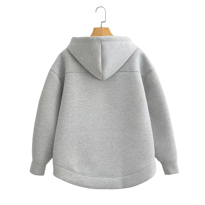 Women's Oversized Zipper Hoodie Jacket