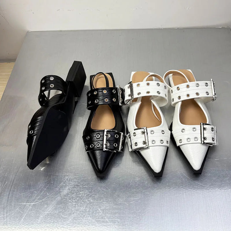 Women Flats – Pointed Toe Slingback Designer Shoes