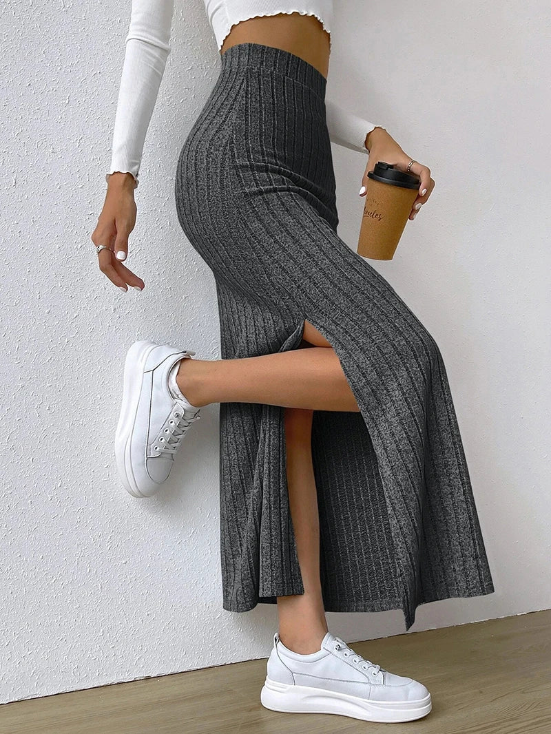 Women Sweater Midi Skirt 2025