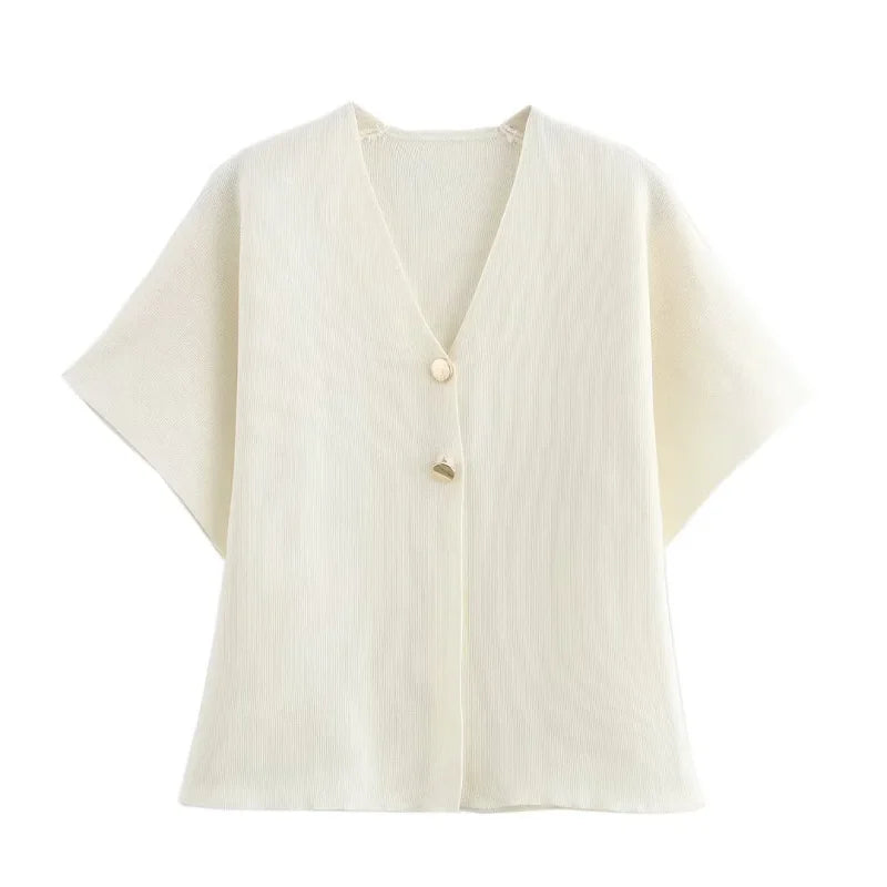 Elegant Knitted Short Sleeve Jacket