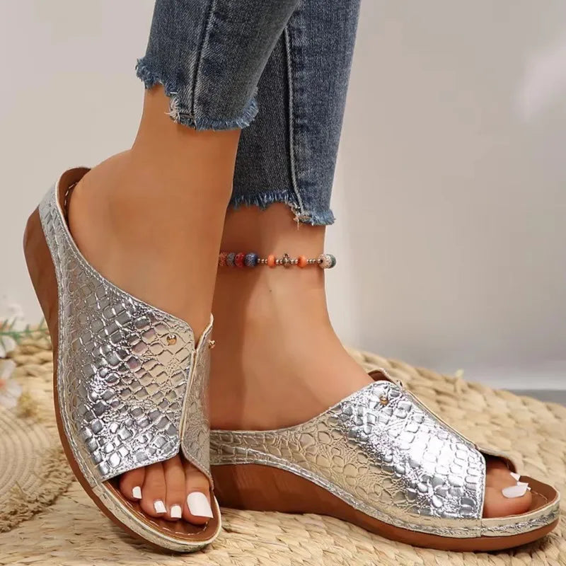 Women Huarache Wedge Sandals Summer Slides