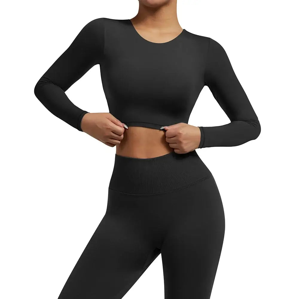 Women Open Back Long Sleeve Yoga Top