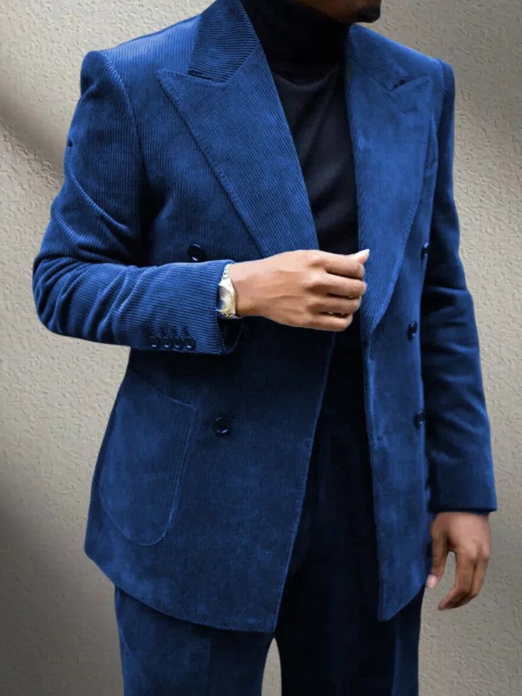 Men Corduroy 2-Piece Winter Suit