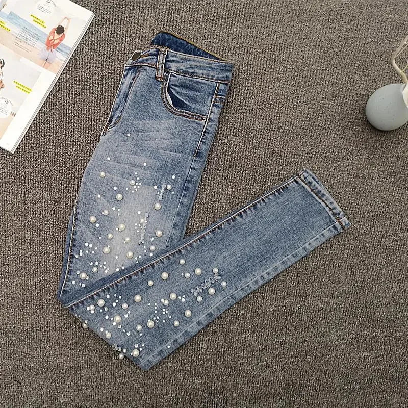 Nailed Bead Women's Skinny Jeans