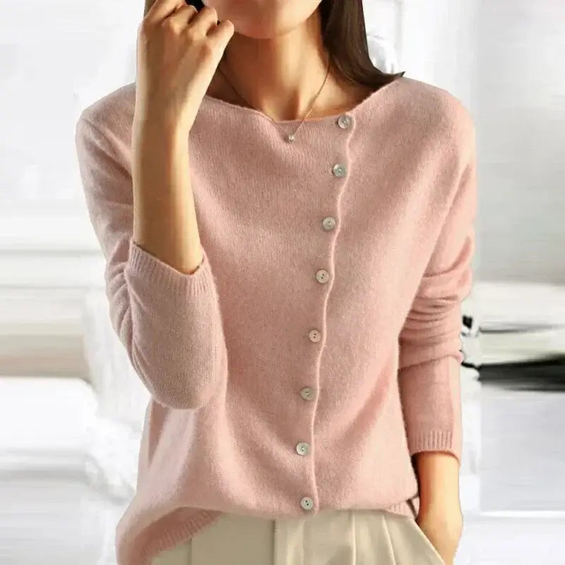 Women Elegant Button Knit Cardigan