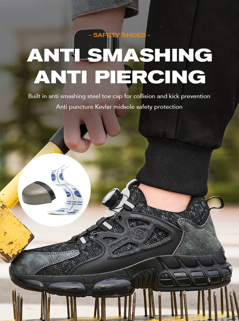 Women Safety Shoes Reflective Steel Toe Sneakers