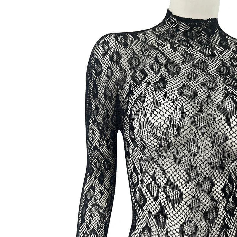 Women Fishnet Lace Bodysuit