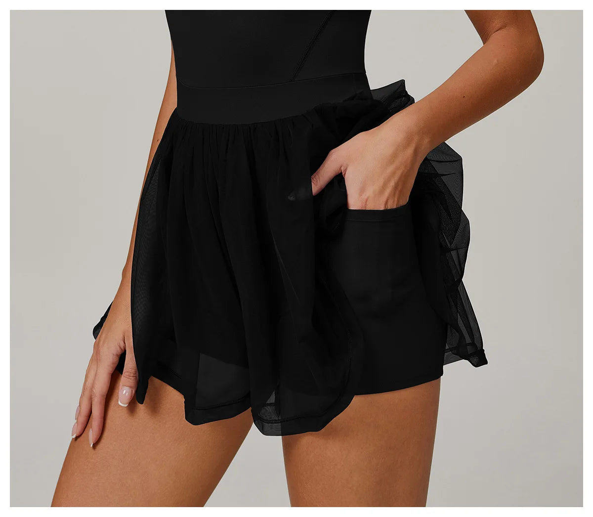 Women Mesh Breathable Tennis Skirt