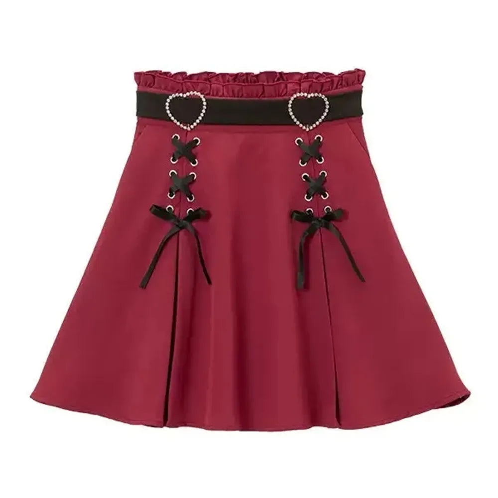 Women Y2K Bow Mini Skirt