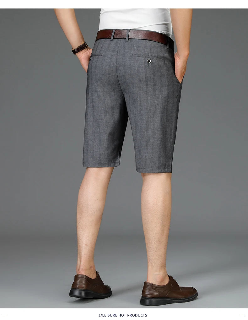 Men Striped Business Shorts
