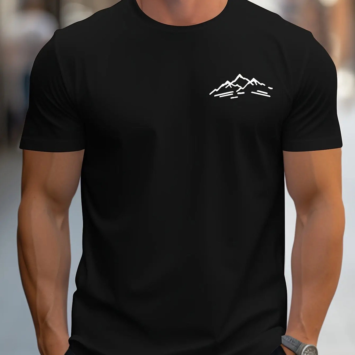 Men Mountain Print Tee