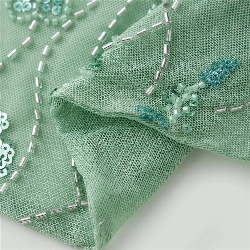 Women Sequin Deep V Tank Top