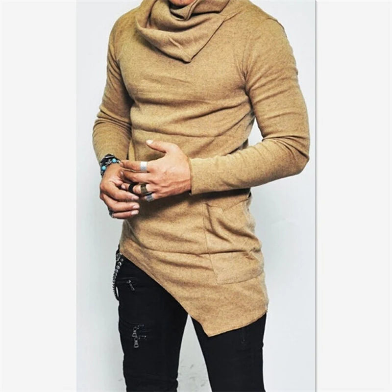 Men's Plus Size 5XL Hoodie – Turtleneck Sweatshirt