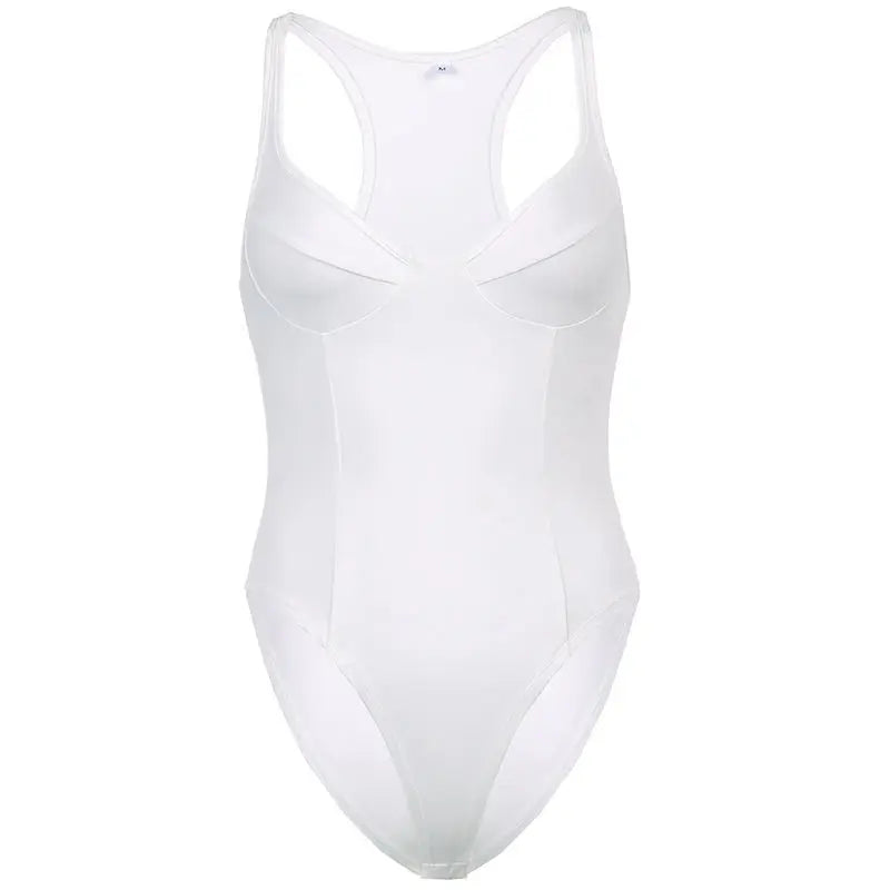 Retro Sleeveless Women's Bodysuit – Chic Slim Bodycon Summer Top