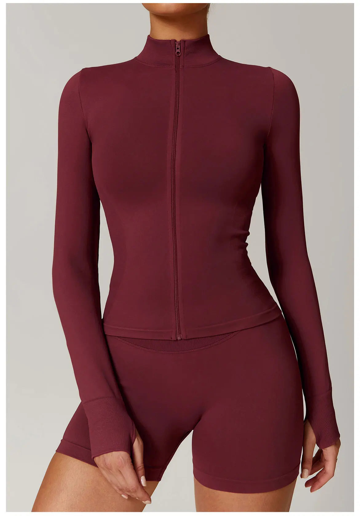 Seamless Women's Long Sleeve Yoga Jacket – Windproof Running Sports Top