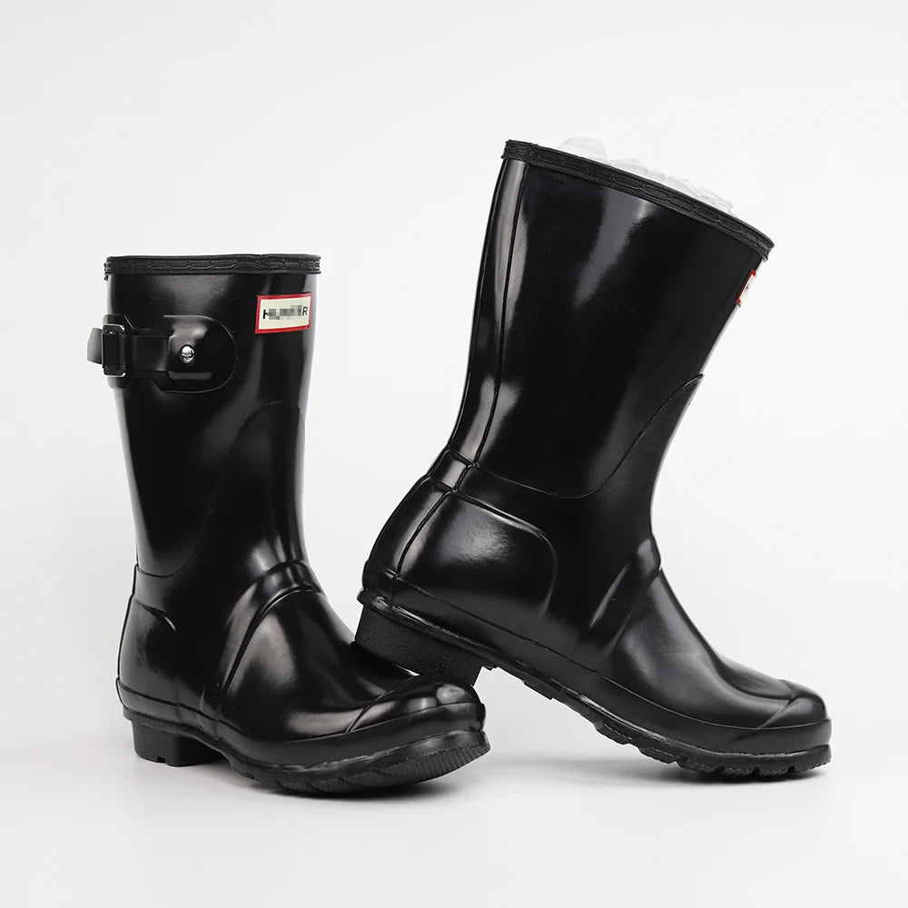 Women Mid Calf Boots Embroidered Leather