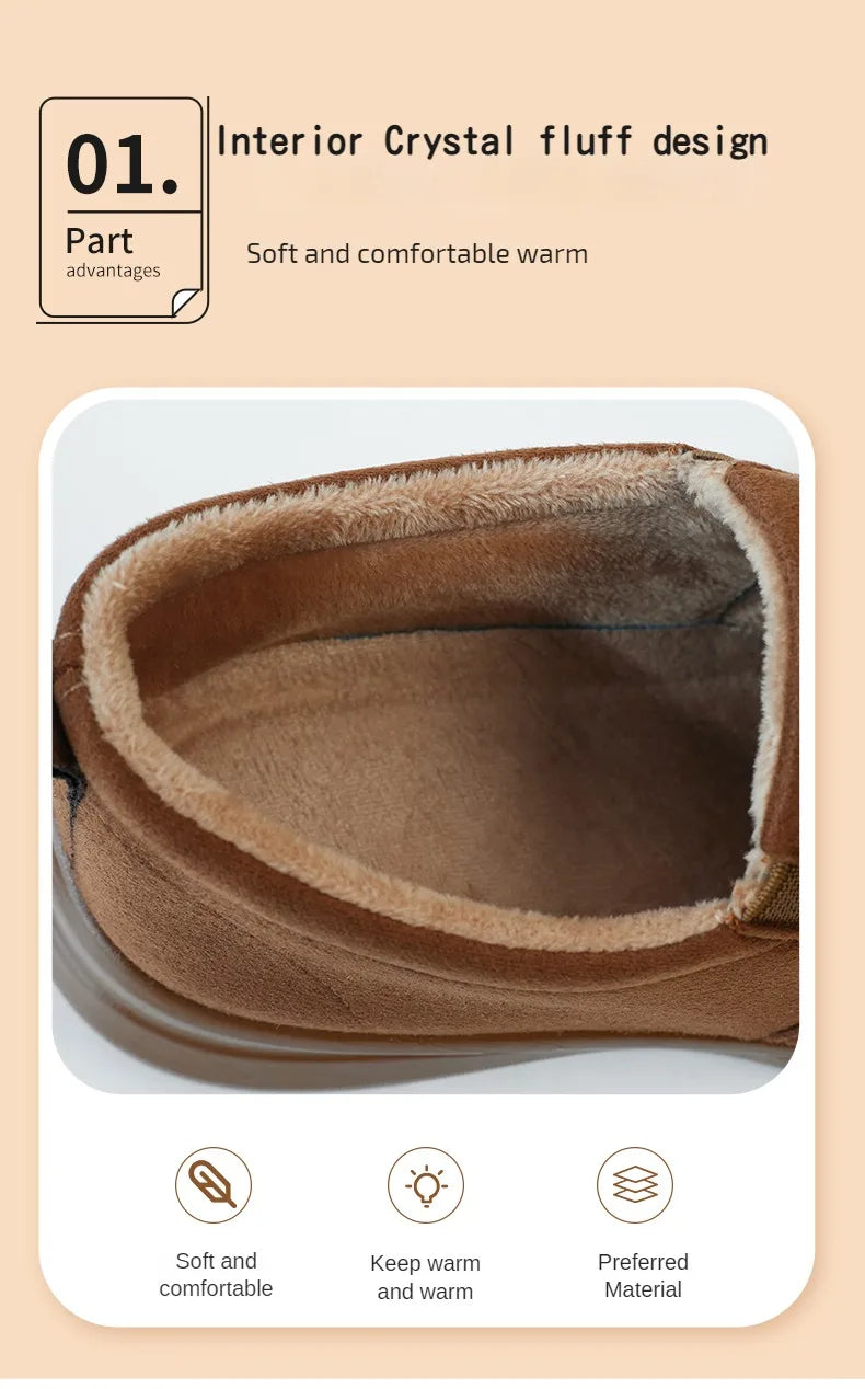 Women Snow Ankle Boots – Anti-Slip Plush Leather Winter Footwear