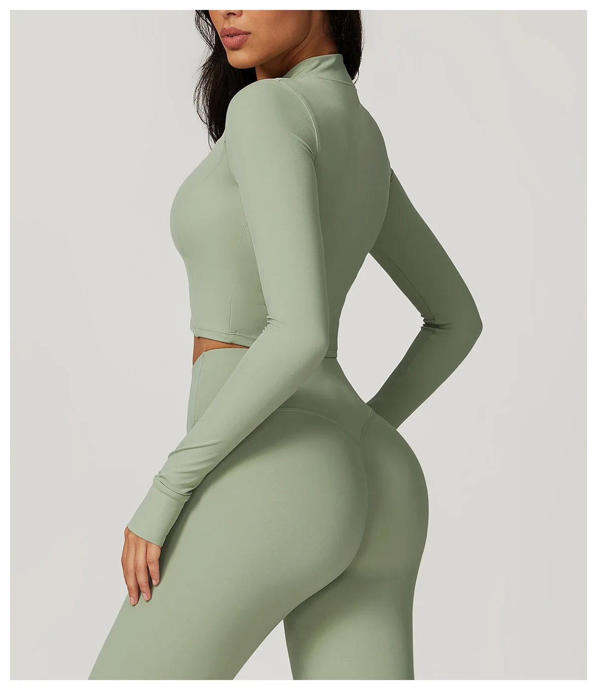 Women's Sexy Zip Long Sleeve Yoga Jacket – Workout Running Cycling Top