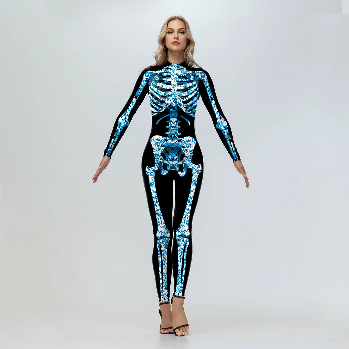 Zombie Skeleton Bodysuit Halloween Jumpsuit Costume